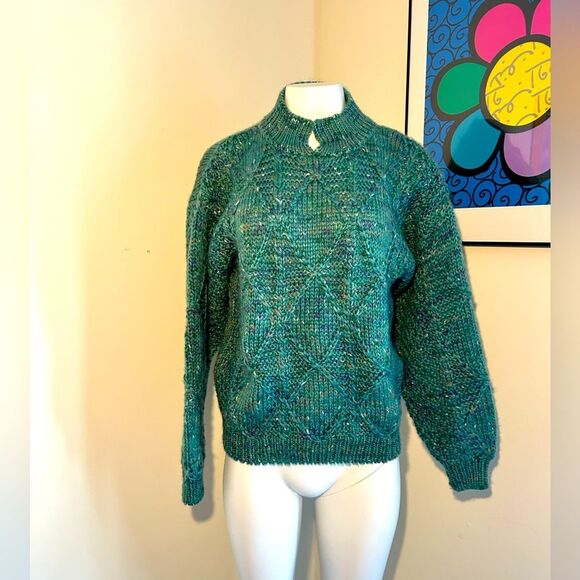 Windcrest Vintage Hand Knit Cable Knit Sweater Size M - Picture 1 of 7
